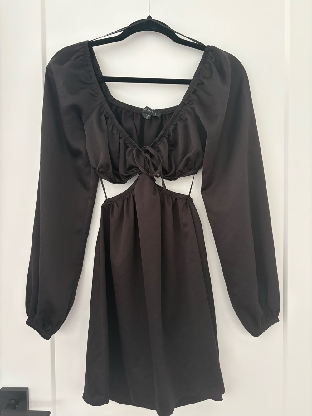 Dynamite Black Long Sleeve Cutout Mini Dress